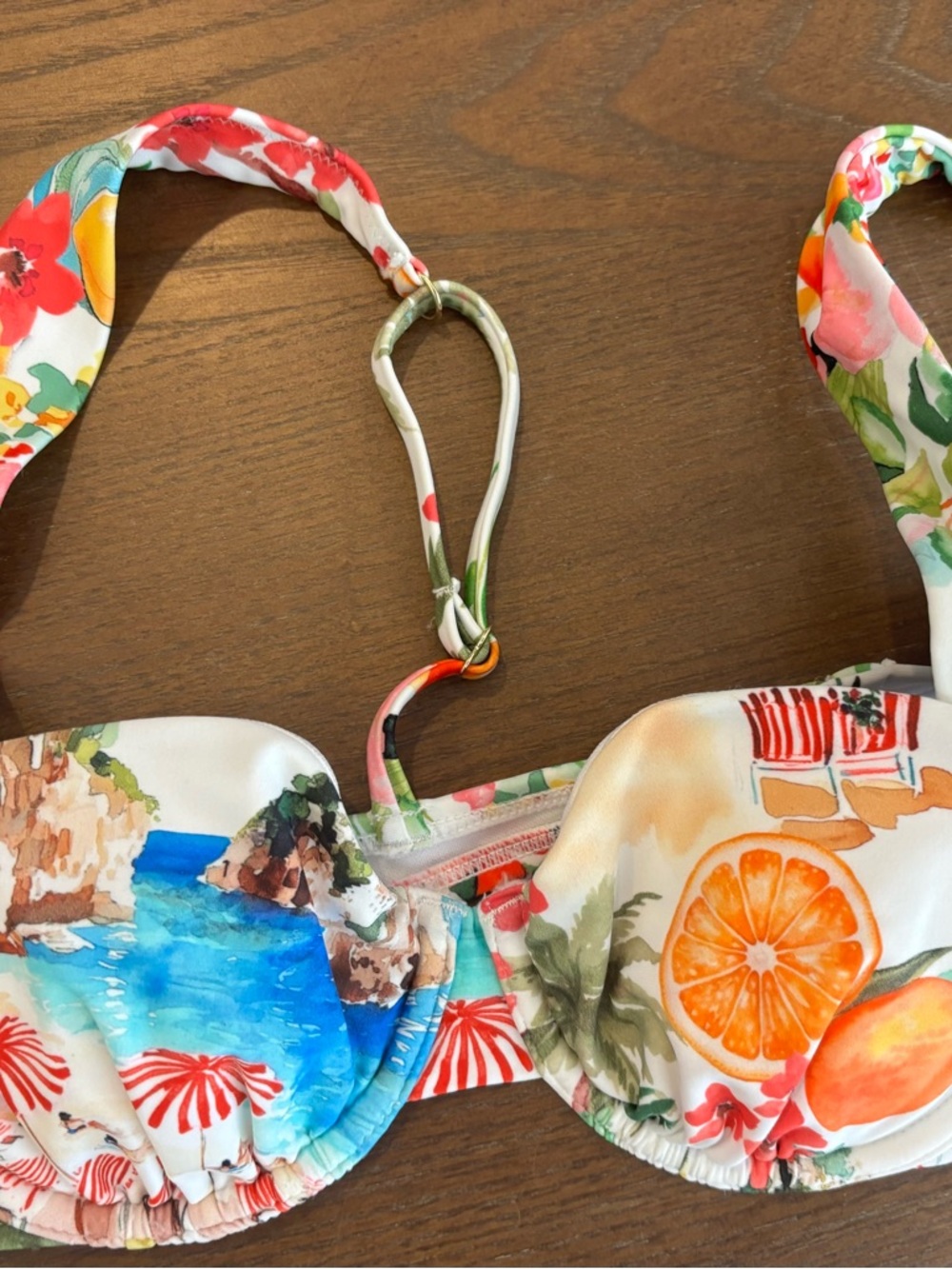 BUNDLE $3/$15 
Shade & Shore White Floral Citrus Print Underwire Bikini Top 32B